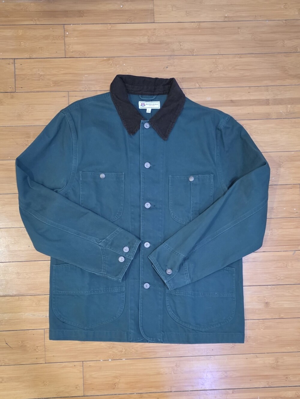Dark Teal Military Field Jacket with Sherpa Collar